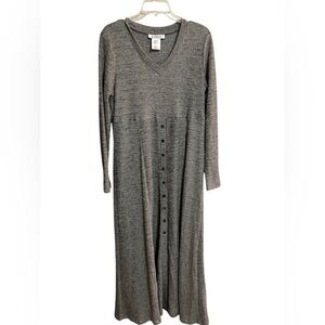 Vintage Clues Collections Y2K‎ Grunge Hippie Maxi 
Button Front Dress  XL